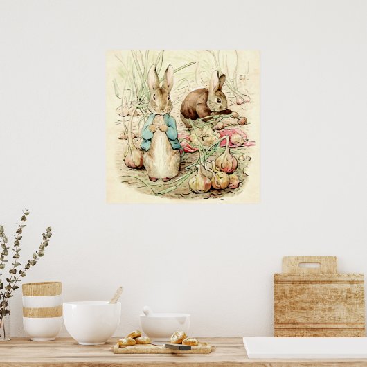 Peter und Benjamin Gather Onions von Beatrix Potte Poster (Küche)