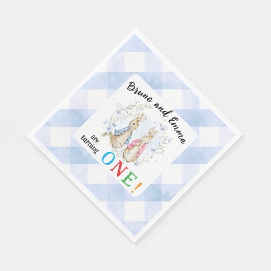 Peter und Flopsy drehen ONE Serviette (Ecke)