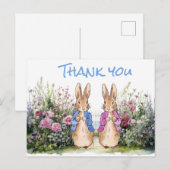 Peter und Flopsy in ihrem Garten Postkarte (Vorne/Hinten)