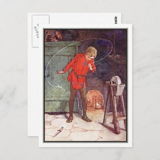 Peter und Tinker Bell von Alice B. Woodward Postkarte (Vorne/Hinten)