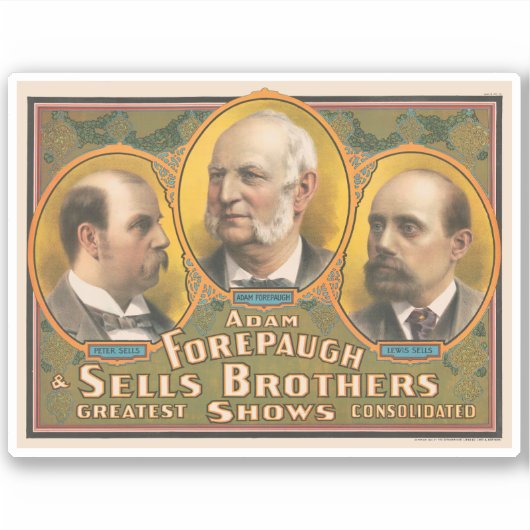 Peter verkauft, Adam Forepaugh und Lewis verkauft Aufkleber (Vorderseite)