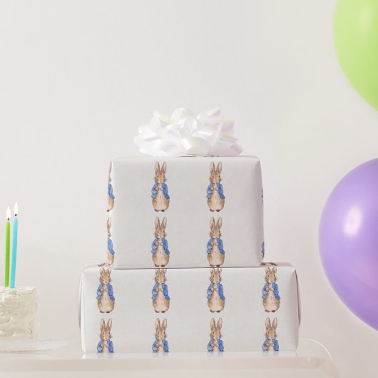 Peter vor grauem Leinenhintergrund Geschenkpapier (Partygeschenke)