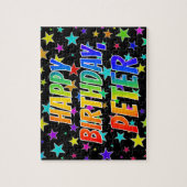 "PETER" Vorname, Spaß "GLÜCKLICHER GEBURTSTAG" Puzzle (Vertikal)