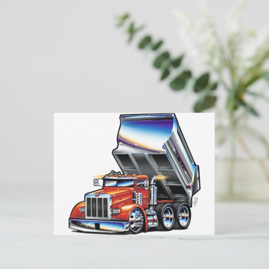 Peterbilt 357 Dump Truck Postkarte (Stehend Vorderseite)
