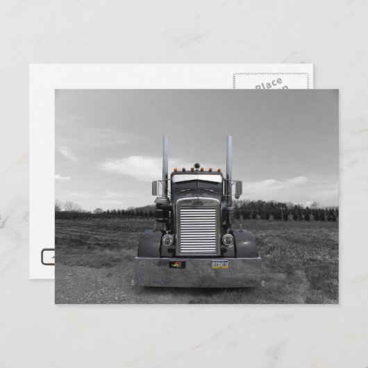 Peterbilt Needle Nose b.w Postcard Postkarte (Vorne/Hinten)
