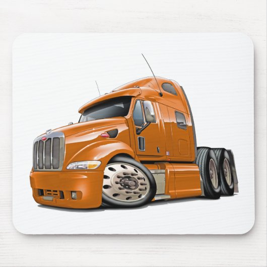Peterbilt Orangen-LKW Mousepad (Vorne)