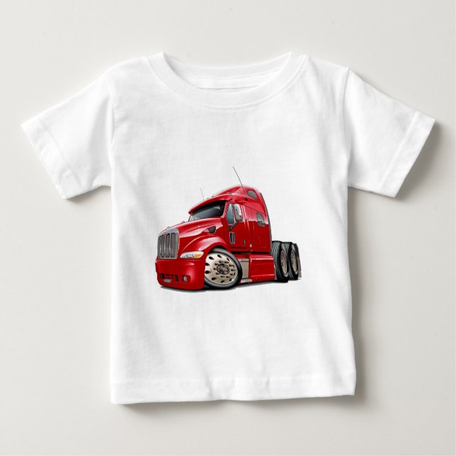 Peterbilt Rot-LKW Baby T-shirt (Vorderseite)