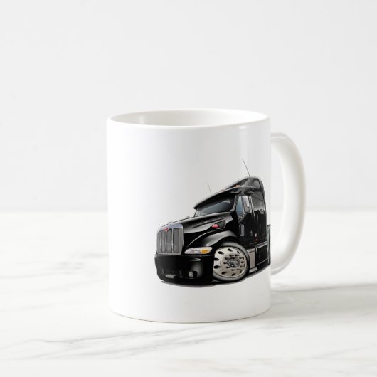 Peterbilt schwarzer LKW Kaffeetasse (VorderseiteRechts)