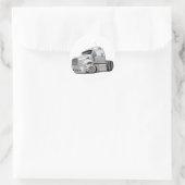 Peterbilt White Truck Runder Aufkleber (Tasche)