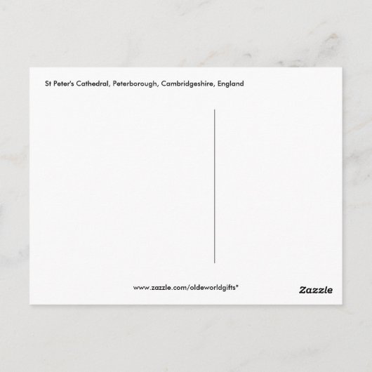 Peterborough Cathedral II, Cambridgeshire, England Postkarte (Rückseite)