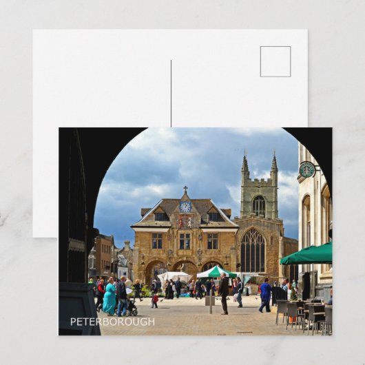 Peterborough Cathedral Square Postkarte (Vorne/Hinten)