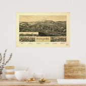 Peterborough New Hampshire 1886 Antique Panorama Poster (Küche)