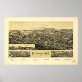 Peterborough New Hampshire 1886 Antique Panorama Poster (Vorne)