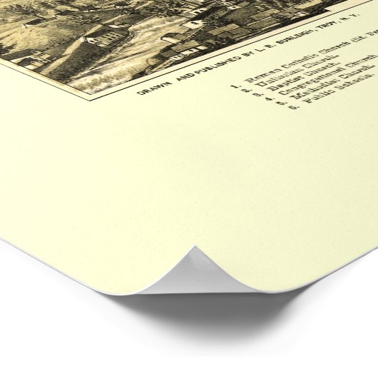 Peterborough, NH Panoramic Map - 1886 Poster (Ecke)