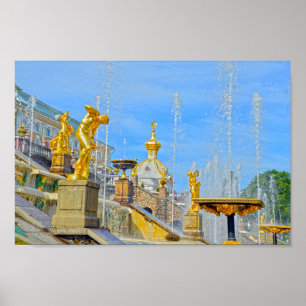 Peterhof Golden Statues, Russland Poster
