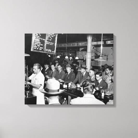 Peters Mittagessen Counter, 1950 Leinwanddruck (Vorderseite)