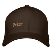 Peters Stickname, Bestickte Baseballkappe (Vorderseite)