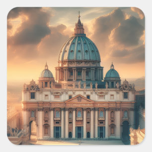 Petersbasilika Italien Europa Reise Quadratischer Aufkleber