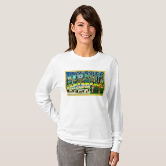 Petersburg, Alaska - große Buchstabe-Szenen T-Shirt (Vorne ganz)