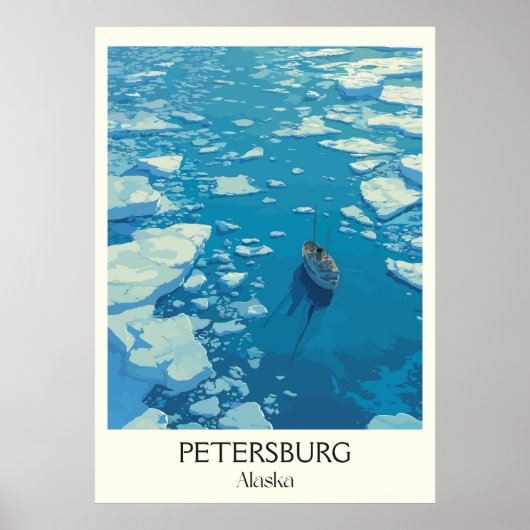 Petersburg Alaska Ice Floes Water Poster (Vorne)