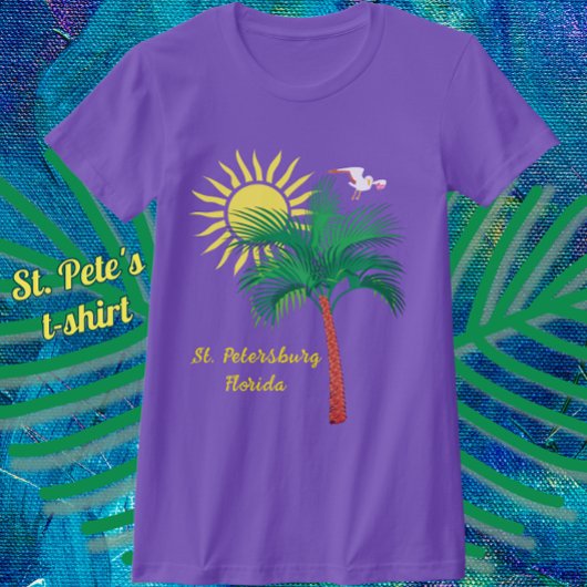 Petersburg Florida Palm Tree und Seagull T-Shi T-Shirt