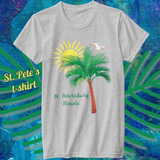 Petersburg Florida Palm Tree und Seagull T-Shi T-Shirt