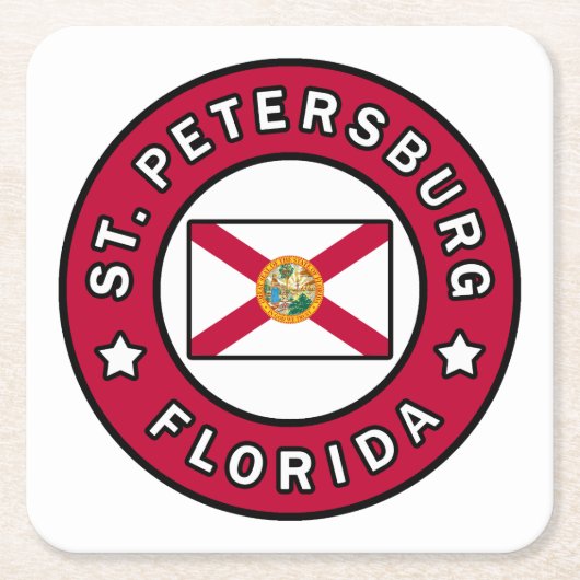 Petersburg Florida Rechteckiger Pappuntersetzer (Vorderseite)