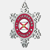 Petersburg Florida Schneeflocken Zinn-Ornament (Rechts)