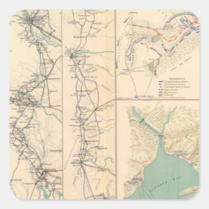 Petersburg umgibt Bentonville Carolinas Quadratischer Aufkleber