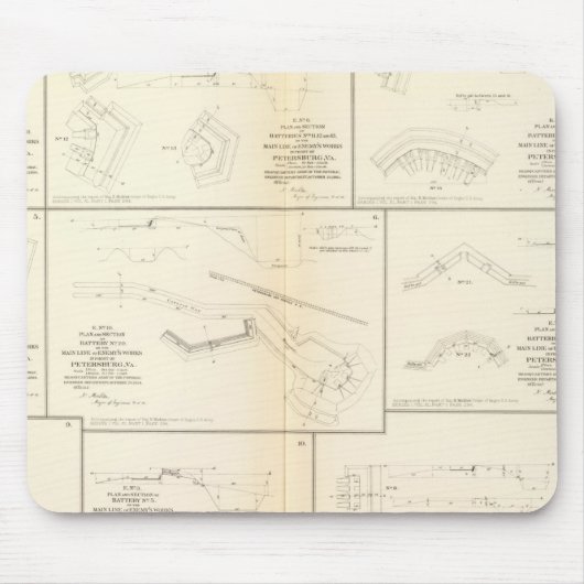 Petersburg, Va Batterien, Belagerung Mousepad (Vorne)