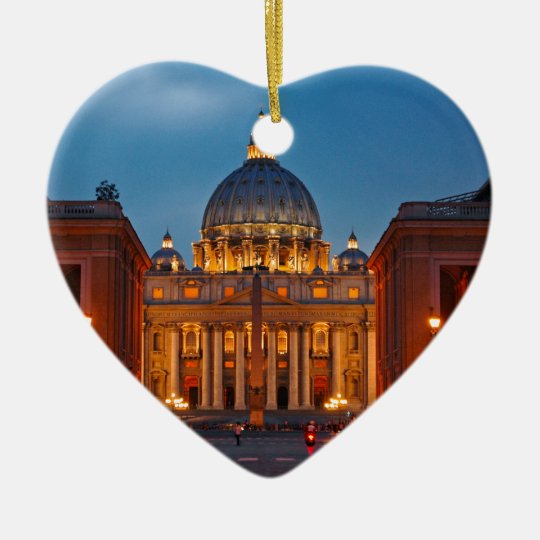 Petersdom in Rom - Italien Keramik Herz-Ornament