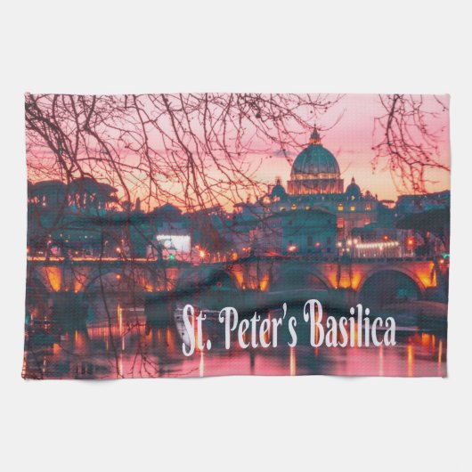 Petersdom, Rom, Italien Geschirrtuch (Horizontal)