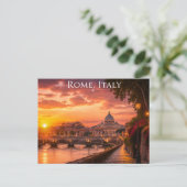 Petersdom & Tiber Postkarte (Stehend Vorderseite)