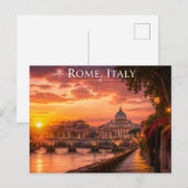 Petersdom & Tiber Postkarte (Vorne/Hinten)