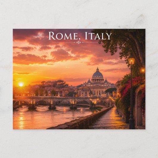 Petersdom & Tiber Postkarte (Vorderseite)