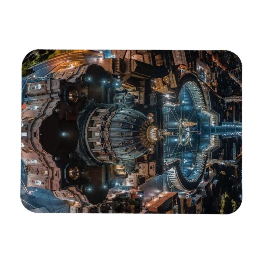 Petersdom und Platz am Abend Magnet (Horizontal)