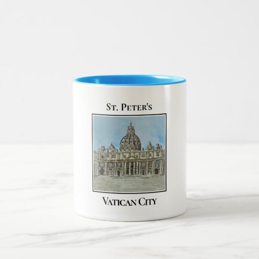 Petersdom, Vatikanstadt, Italien Zweifarbige Tasse (Mittel)