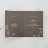 Petersilie Blume Braunen Hochzeit Programm (Innenseite)