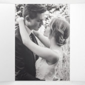 Petersilie, geblümte braune Hochzeit im Herbst Dreifach-gefaltete Programmkarte (Innenseite Mitte)