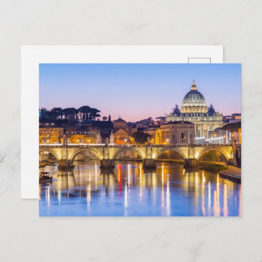 Peterskathedral am Abend Rom Italien Postkarte (Vorne/Hinten)