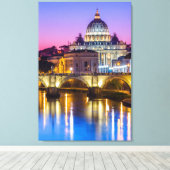 Peterskathedrale Vatikanstadt Rom Abenddämmerung Leinwanddruck (Insitu (Holzboden))