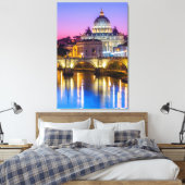 Peterskathedrale Vatikanstadt Rom Abenddämmerung Leinwanddruck (Insitu (Schlafzimmer))