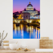 Peterskathedrale Vatikanstadt Rom Abenddämmerung Poster (Küche)