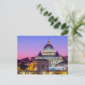 Peterskathedrale Vatikanstadt Rom Abenddämmerung Postkarte (Stehend Vorderseite)