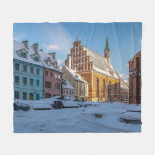 Peterskirche im Winter in Riga, Lettland Fleecedecke