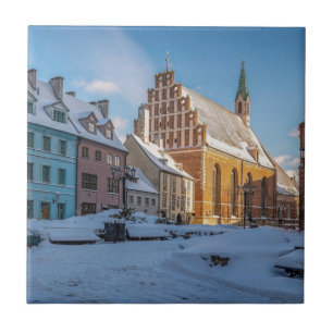 Peterskirche im Winter in Riga, Lettland Fliese