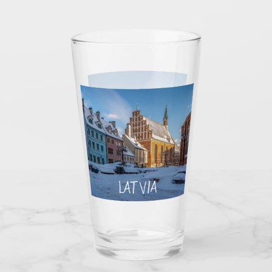 Peterskirche im Winter in Riga, Lettland Glas (Vorderseite)