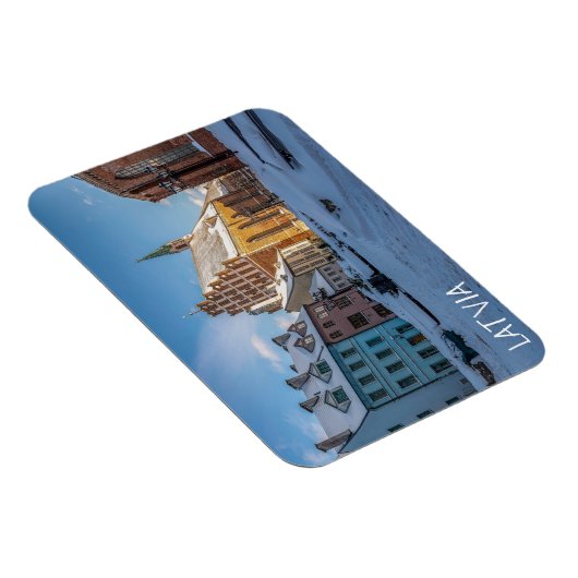 Peterskirche im Winter in Riga, Lettland Magnet (Rechte Seite)