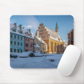 Peterskirche im Winter in Riga, Lettland Mousepad (Mit Mouse)