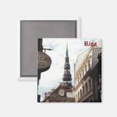 Peterskirche, Riga, Lettland. Magnet (Vorderseite/Rückseite)